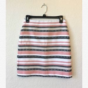 Loft Striped Skirt in Pink, White, and Black